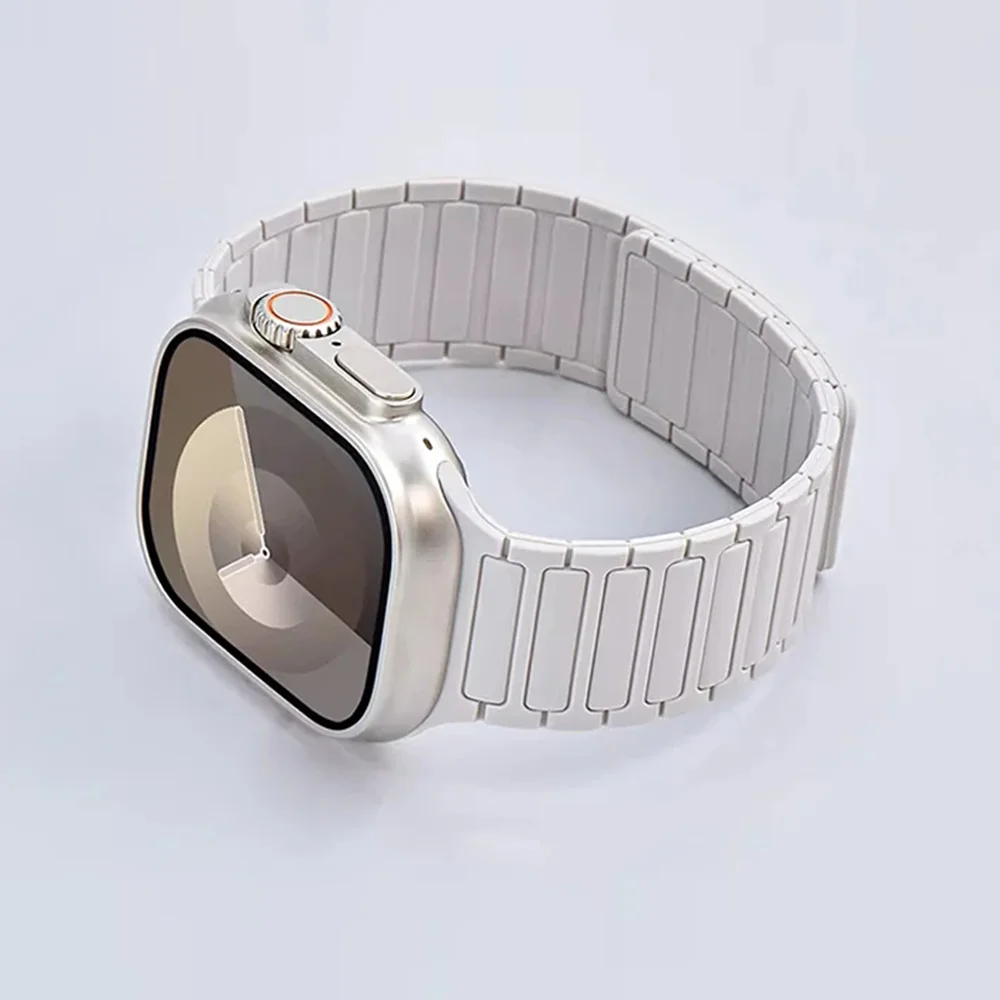 Silicone Strap for Apple Watch 46mm 42mm 49mm 45mm 41mm 44mm 40mm Magnetic Band for IWatch Ultra 2 Series 11 10 9 8 7 6 SE 5 4 3