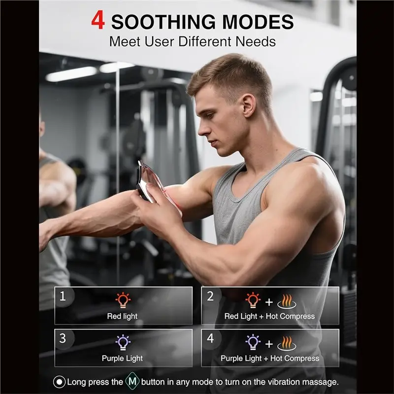 加熱式電気筋膜ナイフ - 深部組織マッサージ用筋肉スクレーパーツール、4つのモード、3つの加熱＆3つの振動ライトケア付き