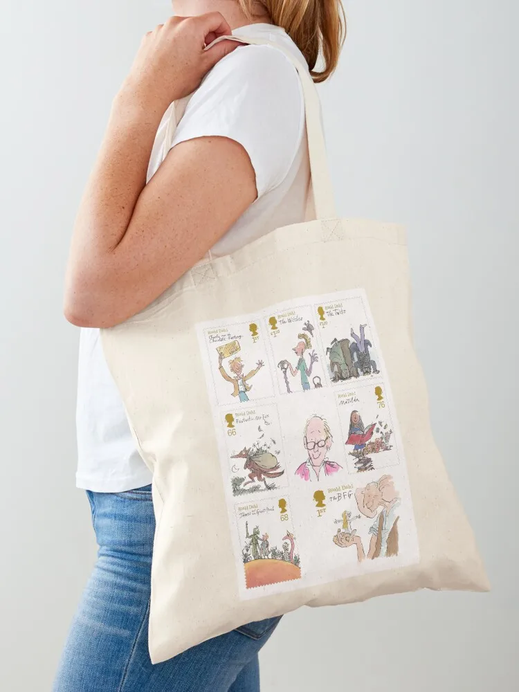 

Roald Dahl Stamp collection Art Tote Bag Canvas cute tote bag bags luxury women Women's bags