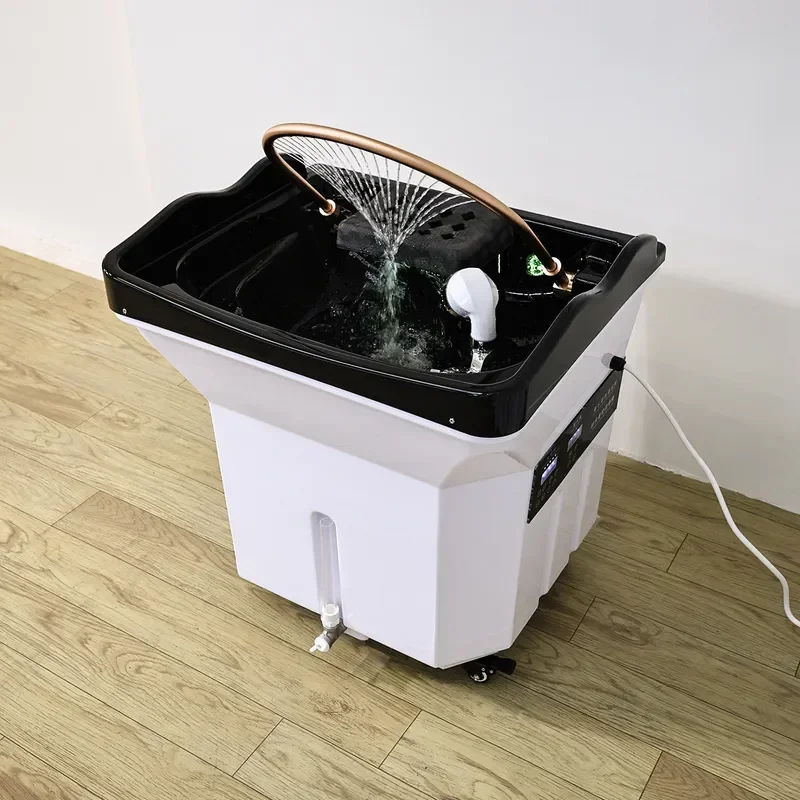 Mobile Water Storage Hair Treatment Shampoo Machine with Splicing Head and Water Circulation System for Beauty Use