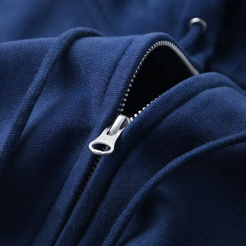 

Spring Autumn Weight Pure Cotton Weave Hooded Sweater Men Thin Style zipper Solid Color Fleece Pullover Hoodie Women Sweatshirt