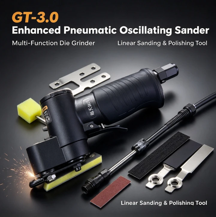 GT-3.0 Air Sander Pneumatic Orbital Grinder Multi Purpose Mold Polisher Straight Line Sanding Machine Industrial Grade Tool