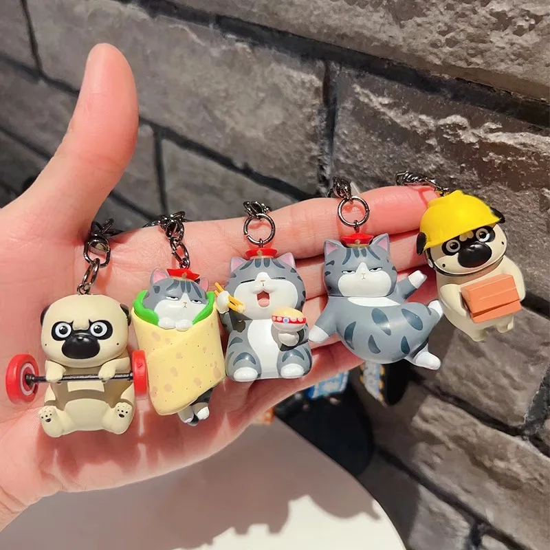 Cartoon Anime Car Accessories Ugly Hot Animal Key Chains Ballet Dog Cat Keyring Charming and Unique Gifts Keychain for Girl