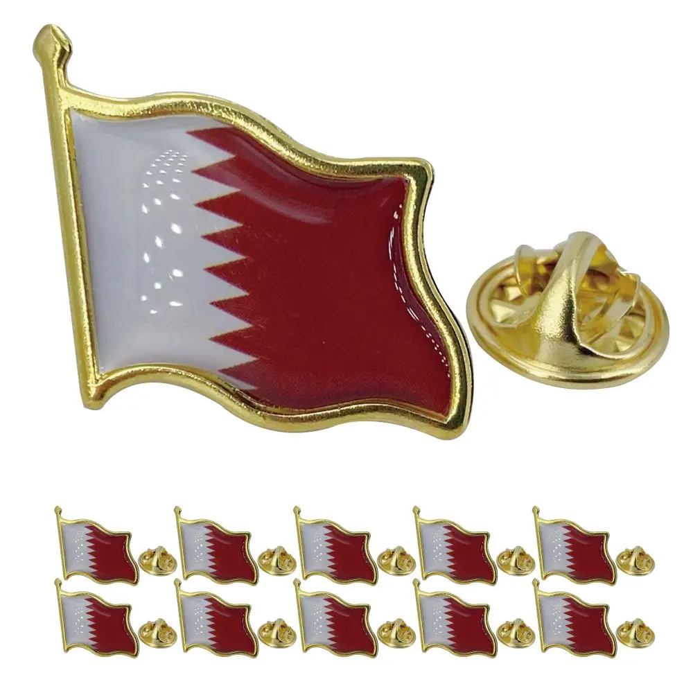 Qatar Flag Lapel Pin - Enamel Metal National Badge | World Travel Souvenir Gifts for Men & Women | Country Flag Patriotic Brooch