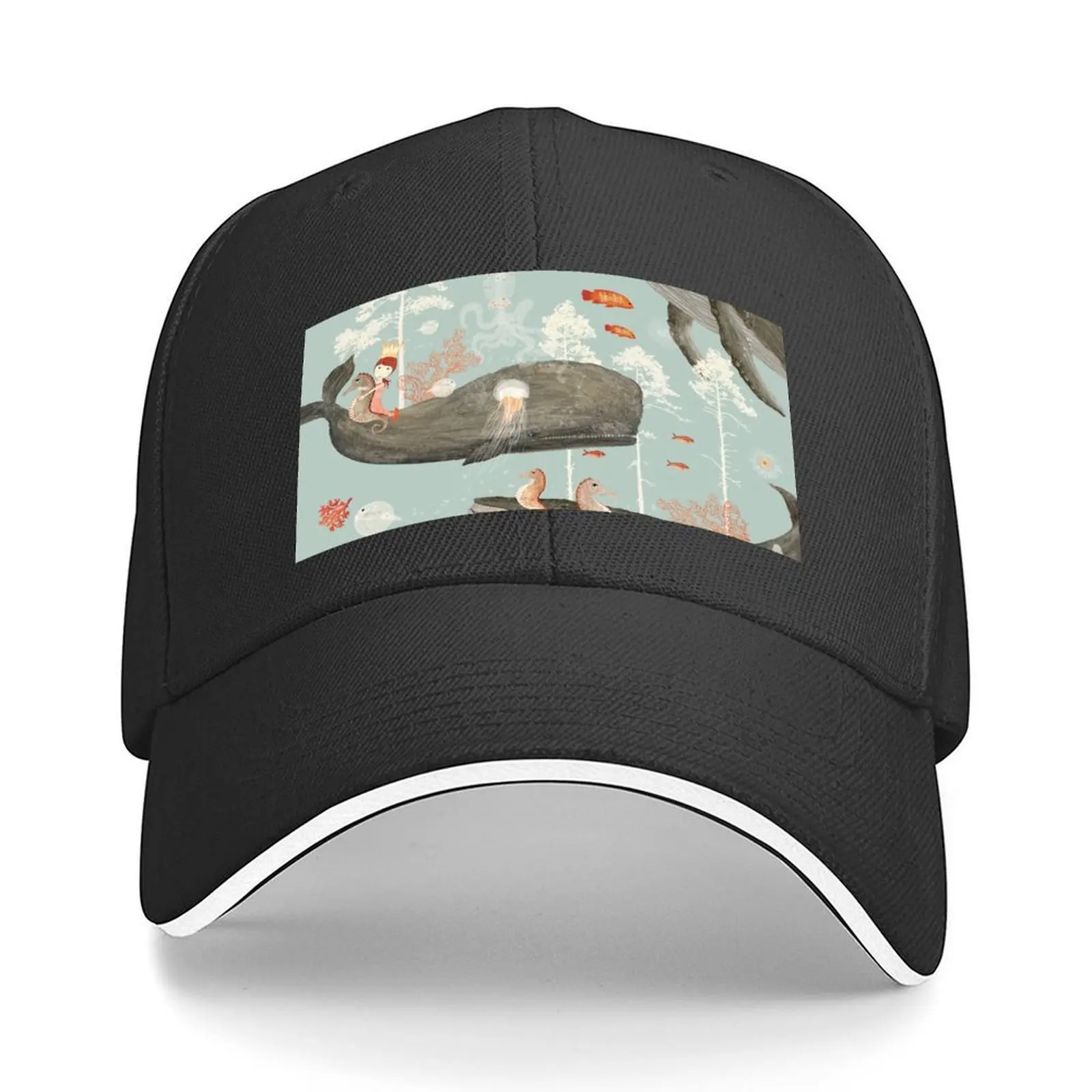 

Whales, mermaids and seahorse Baseball Cap Trucker Hat luxury caps Military Cap Man Wild Ball Hat For Women 2025 Men's