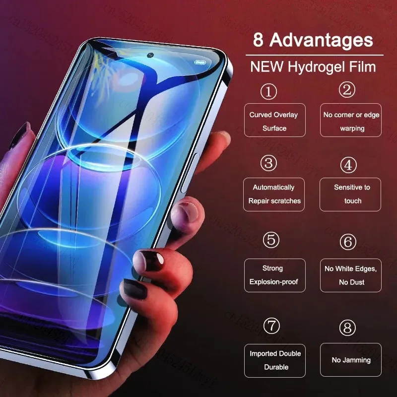 Film de protection d'écran hydrogel pour téléphone, Xiaomi Redmi 12 5G, Redmi Note 11, 10 Pro, 12S, 11S, 10S, 12 Pro Plus, 3 pièces