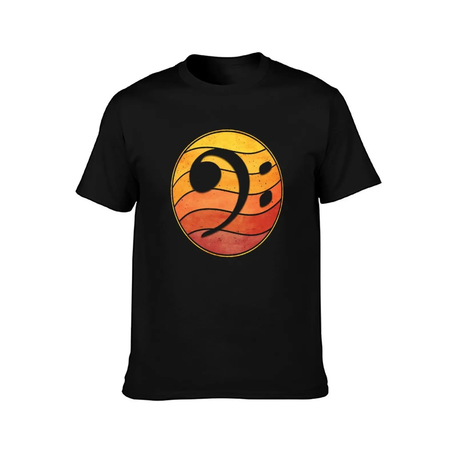 Vintage Bass Clef T-Shirt Street Style Casual Tee Shirt T-Shirt