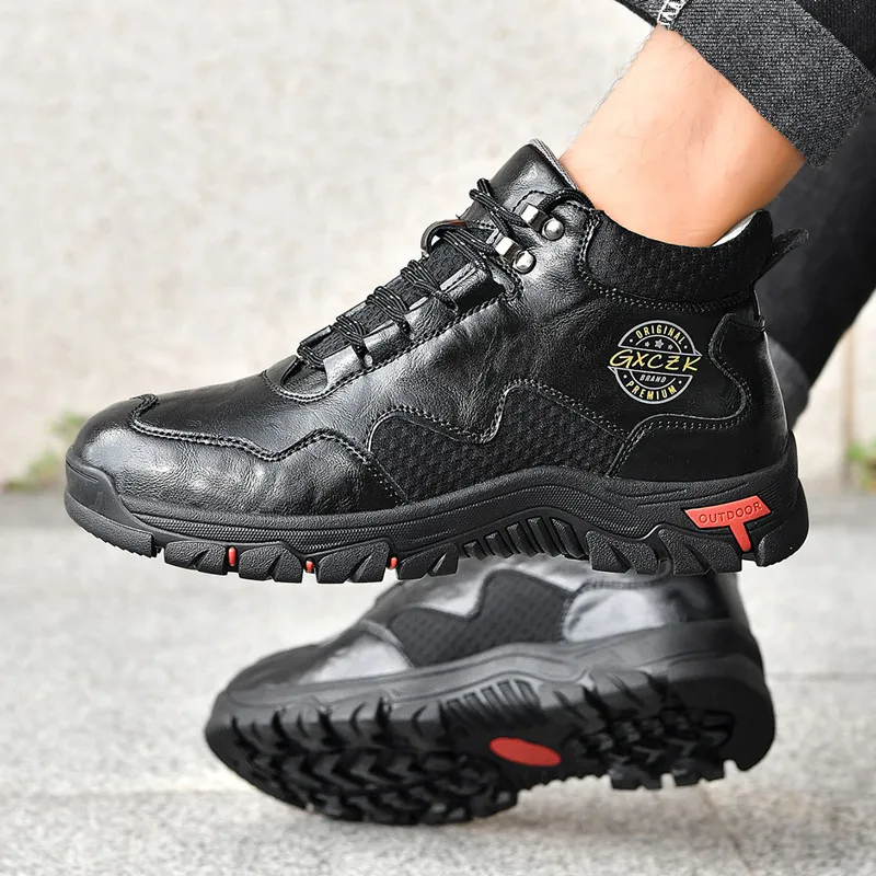 Neue Herbst Handgemachte Leder Männer Stiefel Outdoor Design Turnschuhe Mann Atmungsaktive Casual Leder Schuhe Männer Stiefeletten Herbst Plus Größe – Detail 8