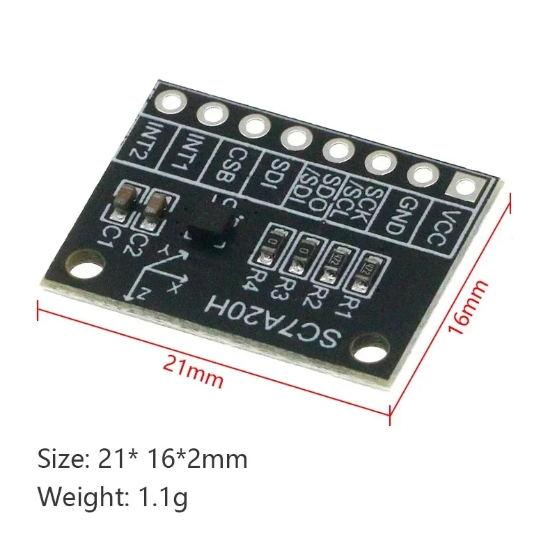 SC7A20H High Precision 3-Axis Gravity Acceleration Tilt Angle Sensor Module IIC/SPI Transmission