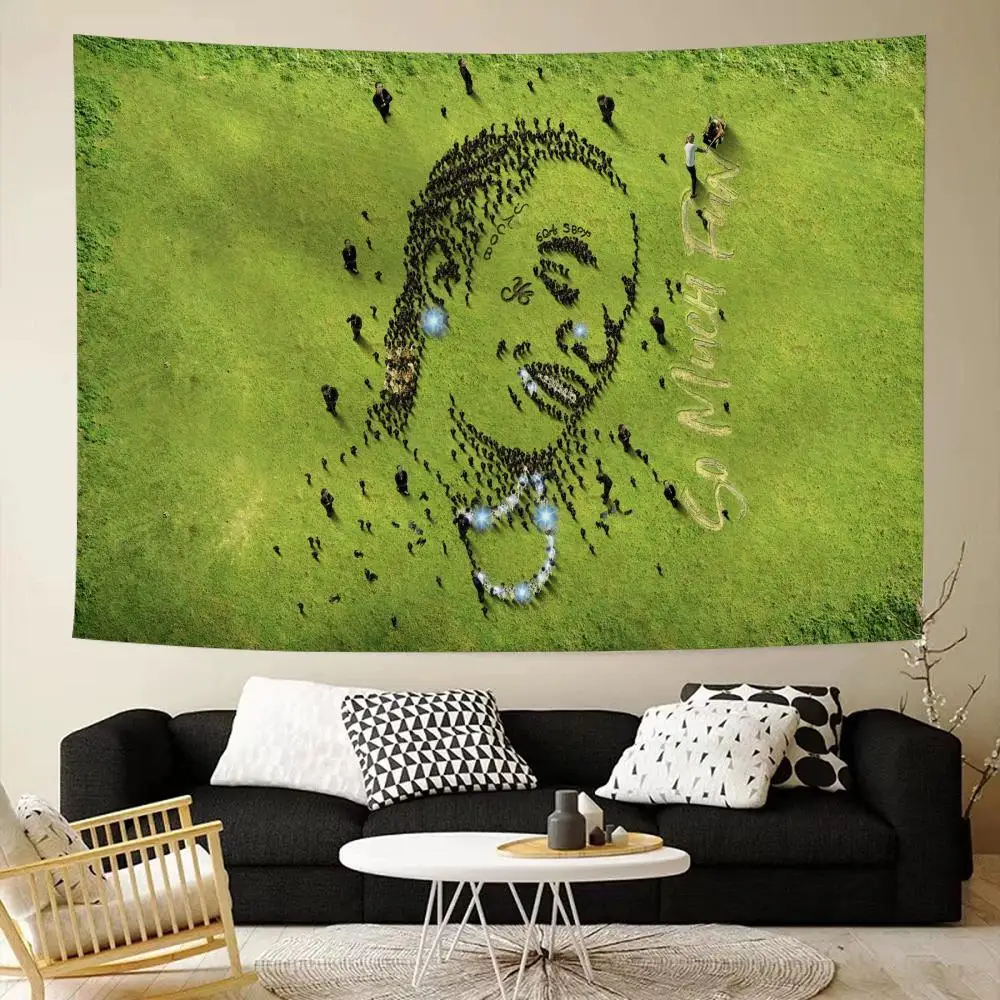 Trap Rapper Y-young thug Tapestry House Bedroom Living Bar Garden Microfiber Decoration Background