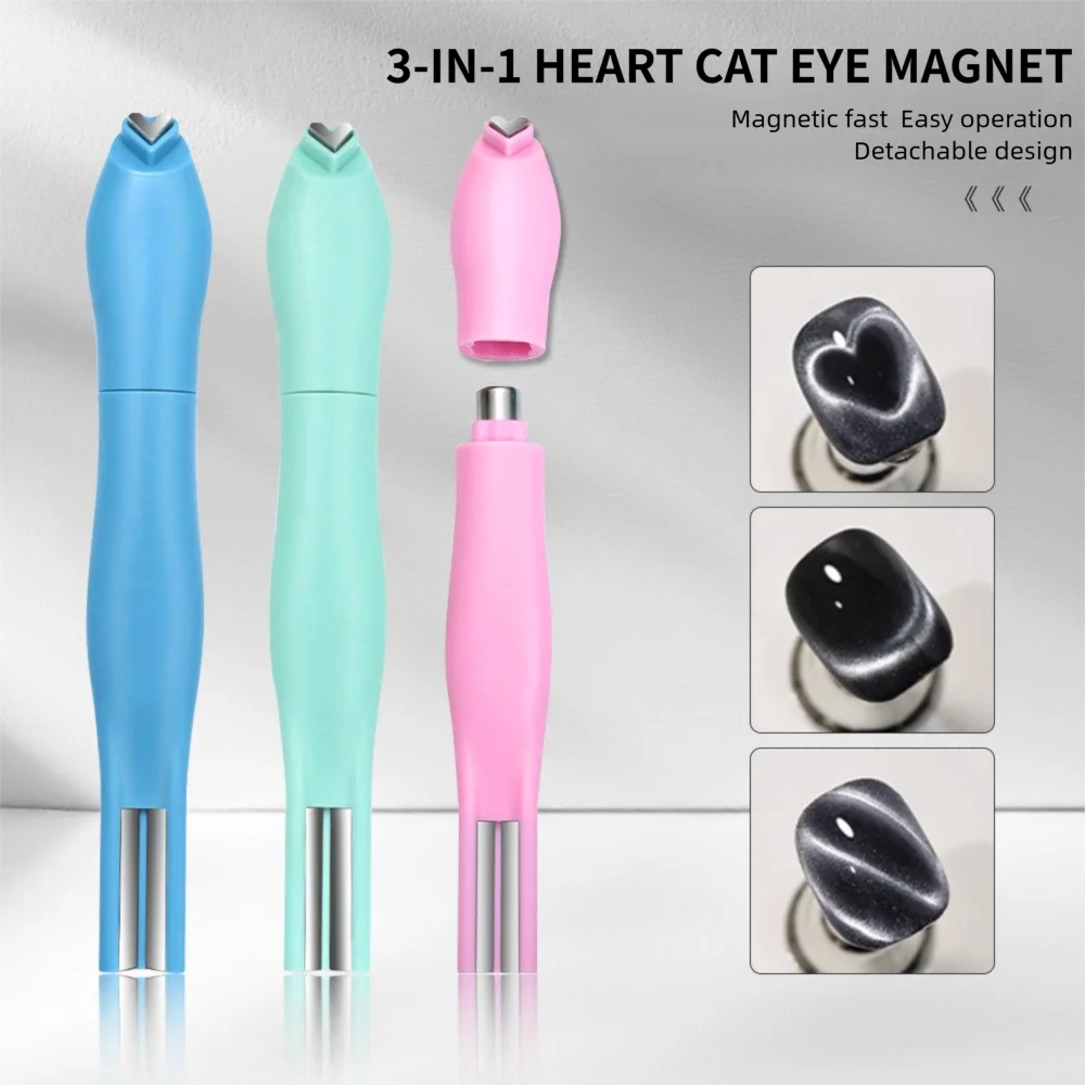 3 في 1 شكل قلب عين القط مسمار المغناطيسي عصا خط القمر الأفعى نمط الفرنسية مسمار الأشعة فوق البنفسجية هلام البولندية مانيكير تصميم أداة