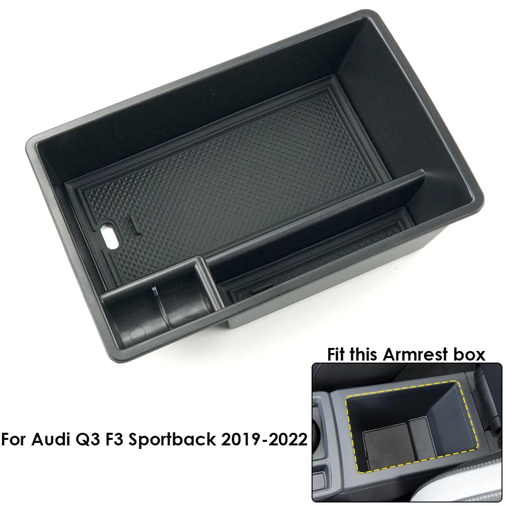 ABS Car Central Armrest Storage Box for Audi Q3 8U F3 Sportback 2012 -2023 Stowing Tray Case Container Organizer Accessories