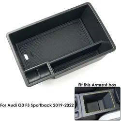 ABS Car Central Armrest Storage Box for Audi Q3 8U F3 Sportback 2012 -2023 Stowing Tray Case Container Organizer Accessories