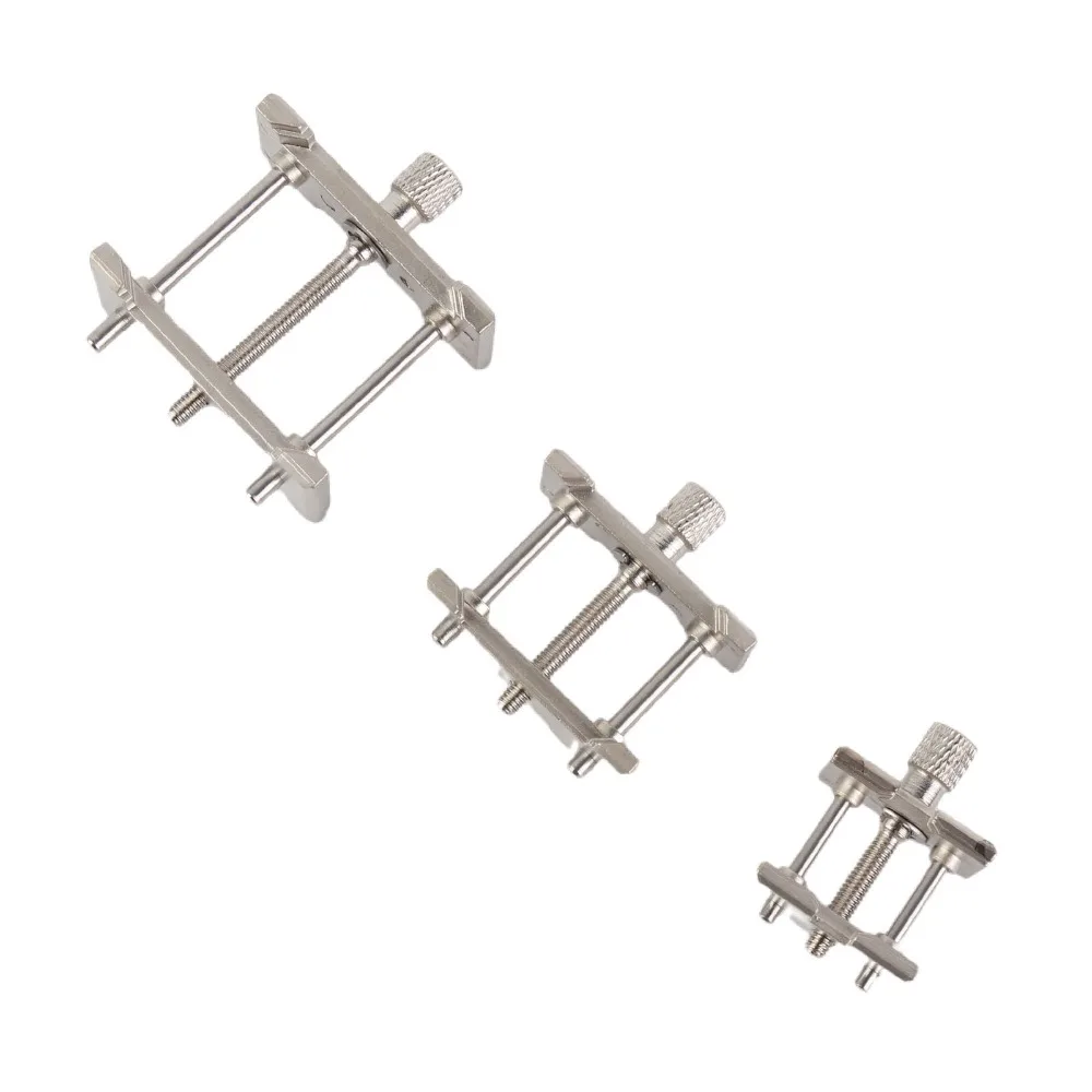 3pcs Complete Set Metal Material Watch Movement Holder 3pcs Set Silver Watchmaker Accessory Movement Fixed Base Watch Repair