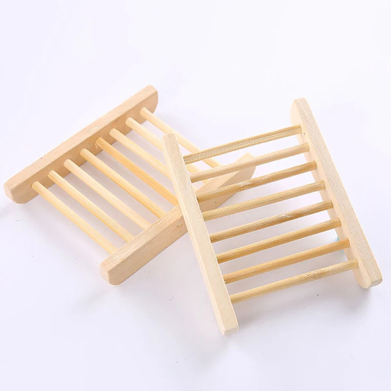 Wooden Soap Dishes Tray Bathroom Soap Holder Portable Shower Soap Dish Storage Tray Bathroom Countertop Soap Drain Rack view 3