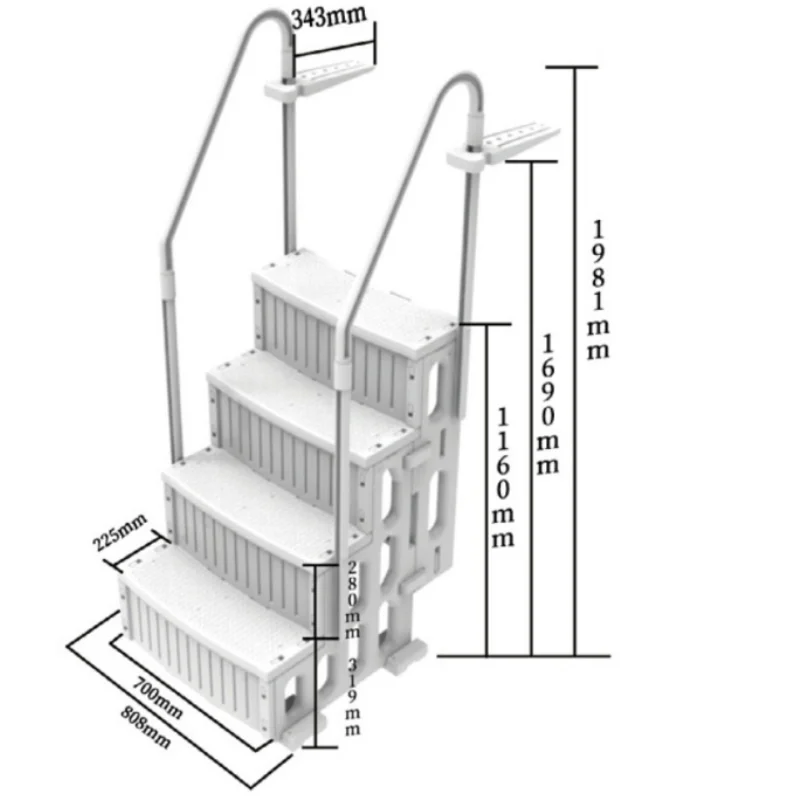 

Pool accessories, classic pop style plastic above-ground pool ladder, non-slip