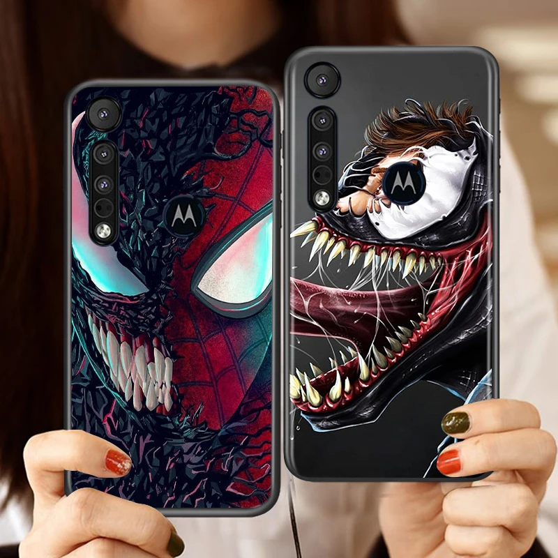 Avengers Hero Venom Man Case For Motorola Moto G9 G8 E20 E7 E6 One Marco Hyper Fusion Power Edge Plus Black Phone Cover