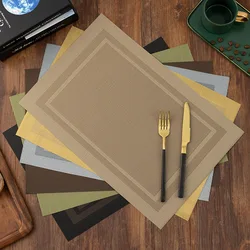 2/4/6PCS Dining Placemats Durable Washable PVC Weave Table Mats Pads for Hotel Banquet Party FestivalHome Kitchen Accessories