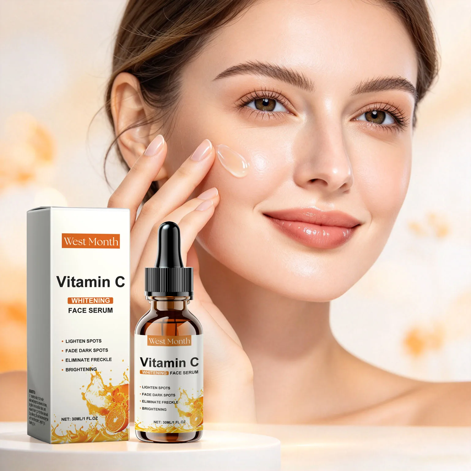 Sérum facial com vitamina C, 30 ml, para hidratação profunda, melhora da textura da pele, nutrição dos poros, suavização e redução dos poros, para uma