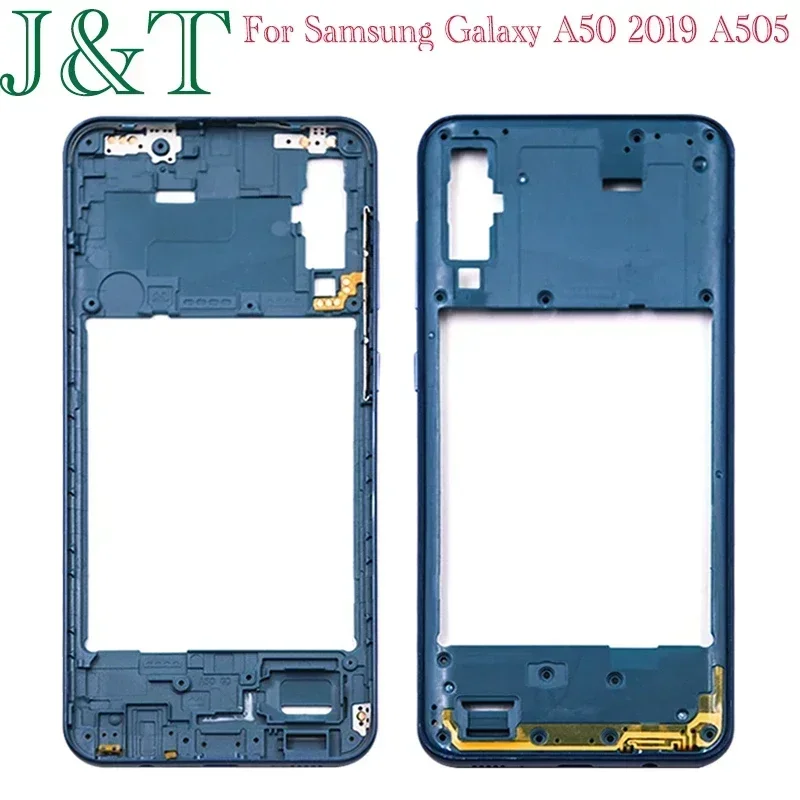 New For Samsung Galaxy A50 2019 A505 A505F Plastic Middle Frame Bezel A50 Battery Back Cover Rear Door Housing Case Replace