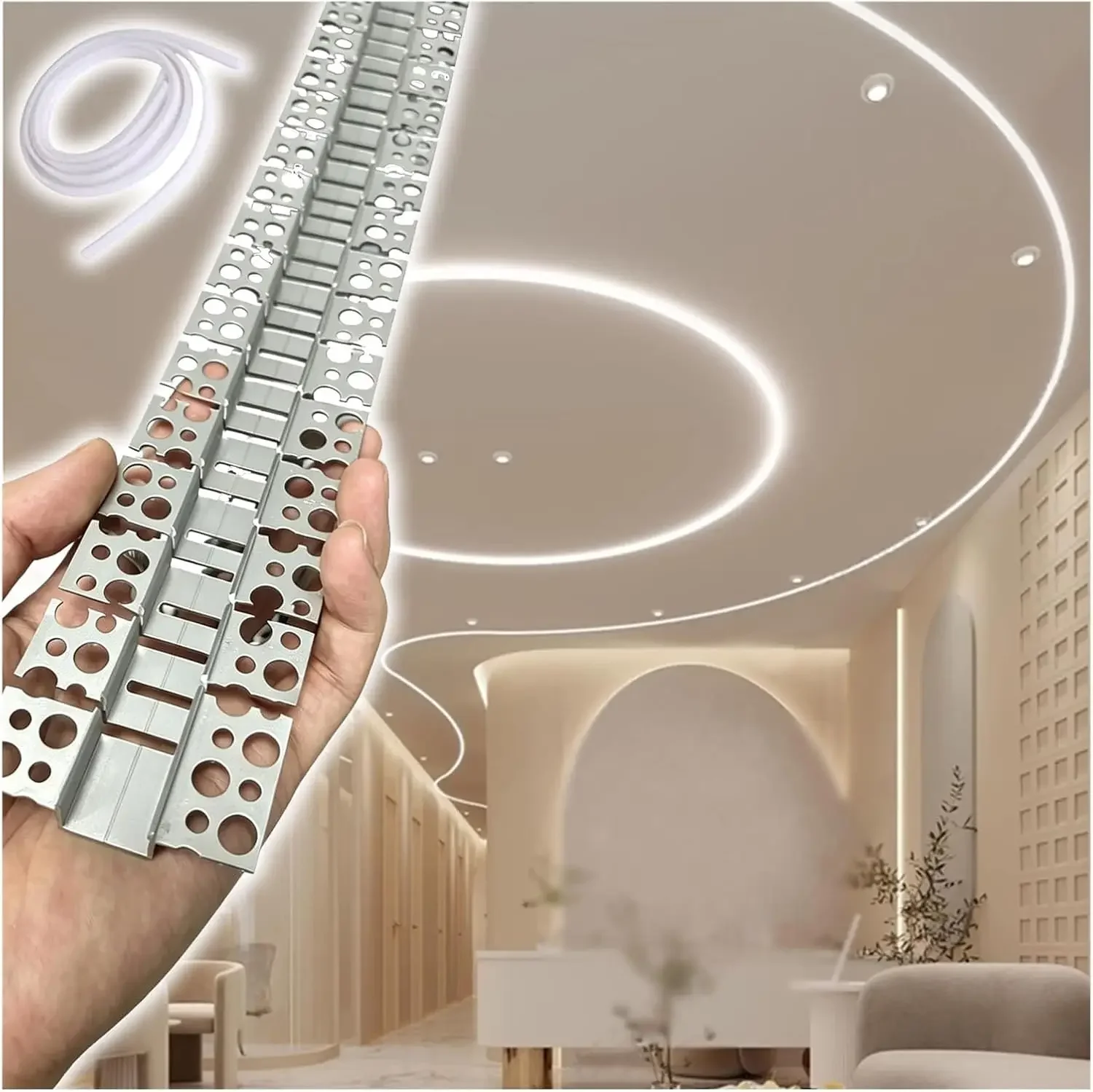 4 6 8 10 Pack 3.3ft/ 1m Led Recessed Aluminum Profiles, Led in Tile Channel with Inside Width 10 12 16 Mm, Spackle in Fully Bend