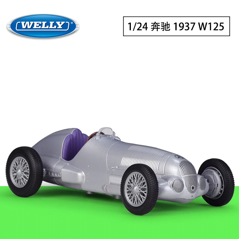 

Welly 1:24 Mercedes Benz 1937 W125 classic car simulation alloy finished car model diecast car toys for boys