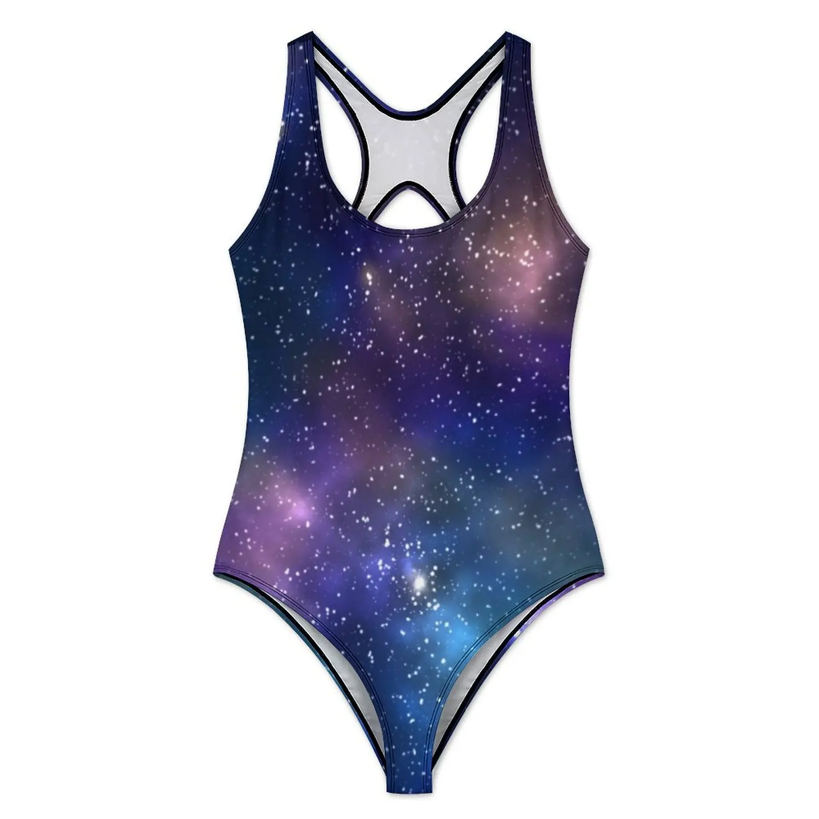 Galaxy Starry Print Swimsuit Moon Space Sky One-Piece Swimwear Push Up Stylish Bathing Suits Sexy Holiday Surf Graphic Beachwear