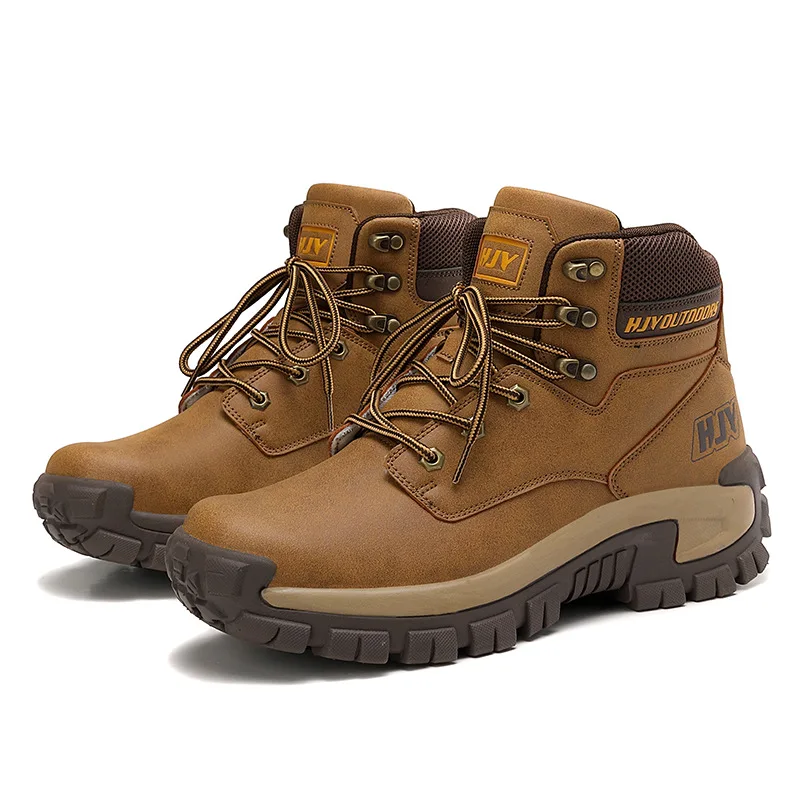 Gh-Top Leather Men's Boots Breathable Desert  Boots Outdoor Non-slip Hiking  Men Motorcycle  Work Ankle  2025 New