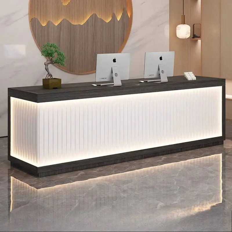 Beauty Desks Office Reception Hair Salon Salon Simple Modern Luxury Decorations Recepcion Desk Commercial Furniture