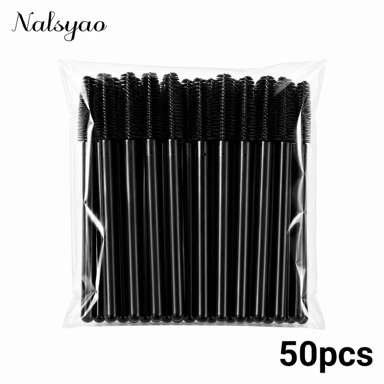 Portable Bulk 50 Pack Disposable Silicone Mascara Wand Brush Soft Safe Easy Apply Makeup