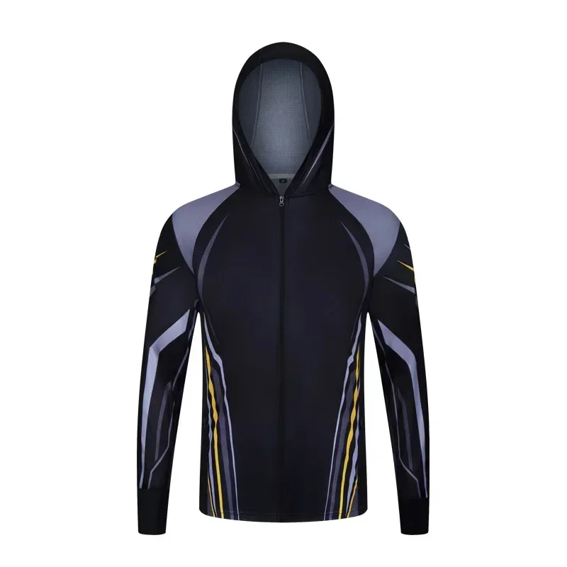 المهنية الصيد هوديي مع قناع المضادة للأشعة فوق البنفسجية واقية من الشمس ملابس الحماية من الشمس قميص الصيد تنفس سريعة الجافة الصيد جيرسي #3