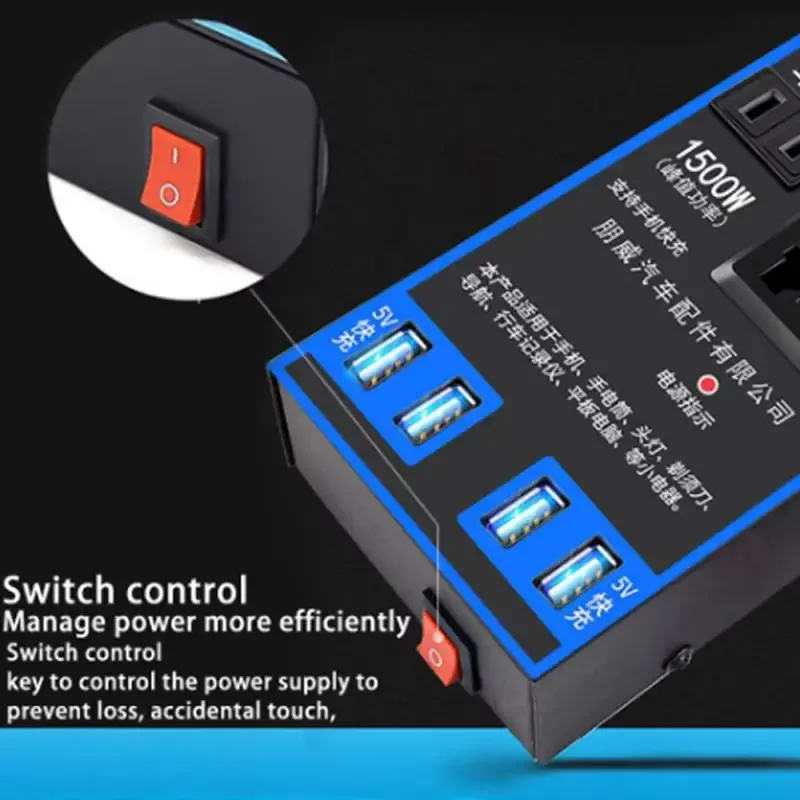 Auto-Wechselrichter Sukhoi Sukusten DC 12V 24V auf 220V Auto-Konverter Schnelllade-Ladebuchse Auto-Netzteil Onduleur 12V 220V