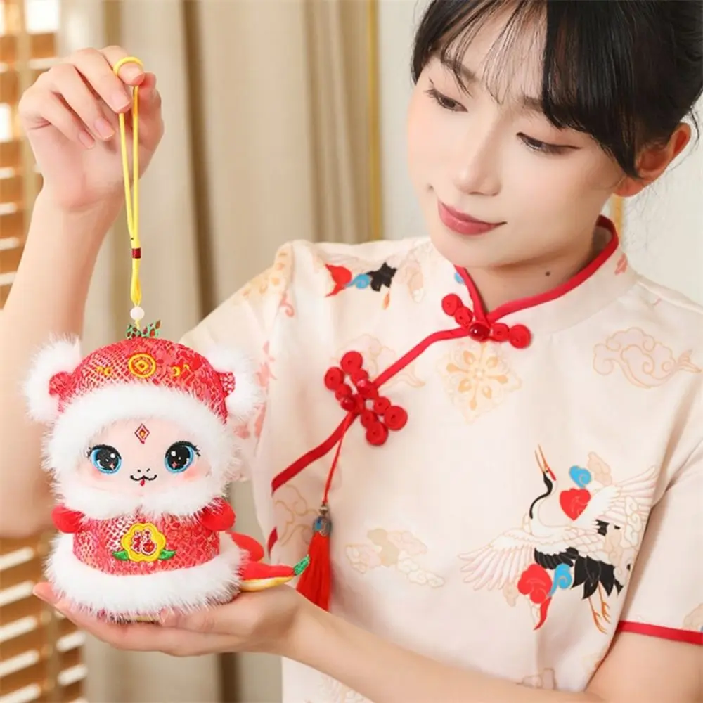 

Chinese Style Snake Year Plush Toys Red/Yellow Soft New Year Snake Doll Doll Creative Cartoon Animal Pendant Party Favors