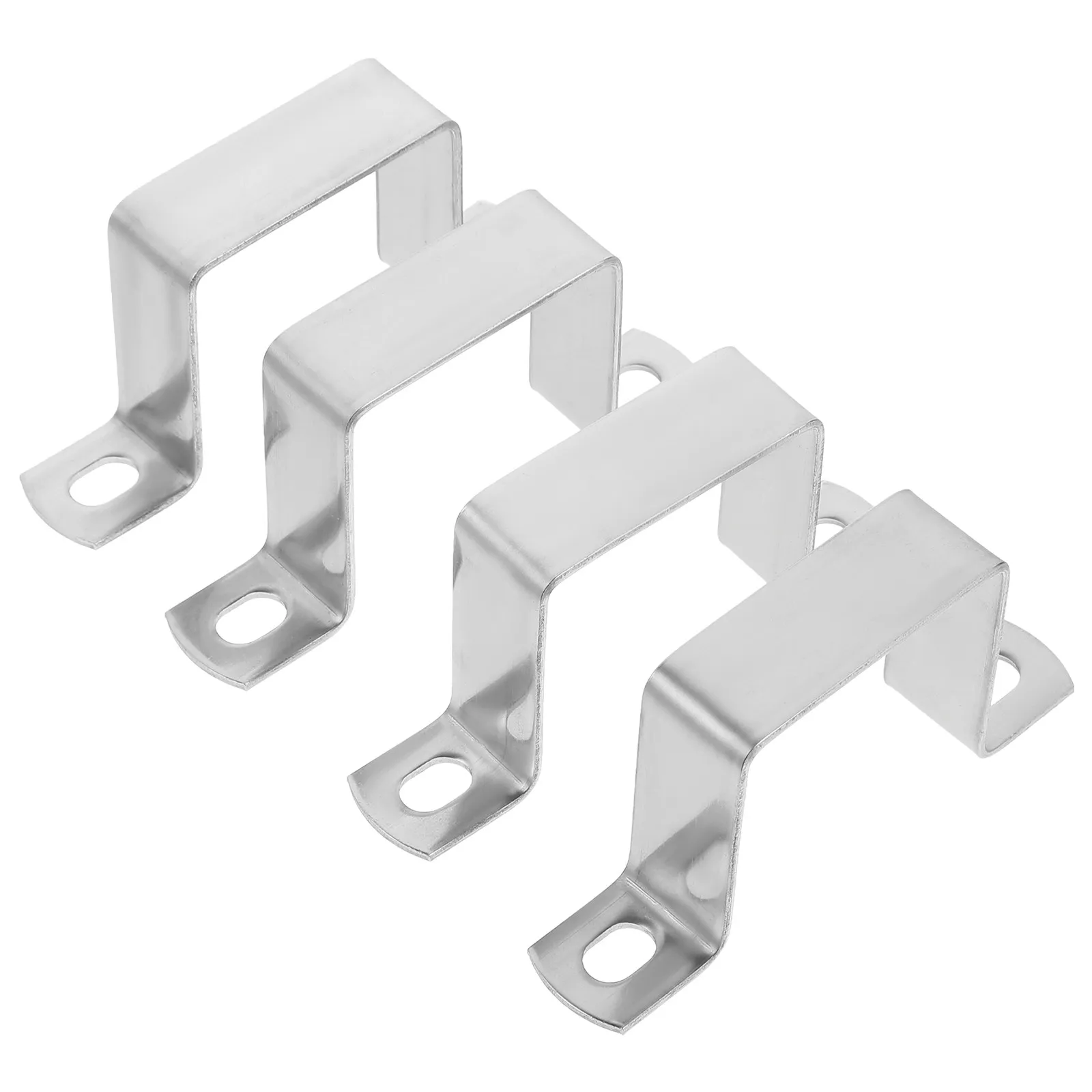 4Pcs Tube Clamp Bracket 304 Stainless Steel Support Base Hanger Heavy Duty for Plumbing Balcony Stair Railings Mounting