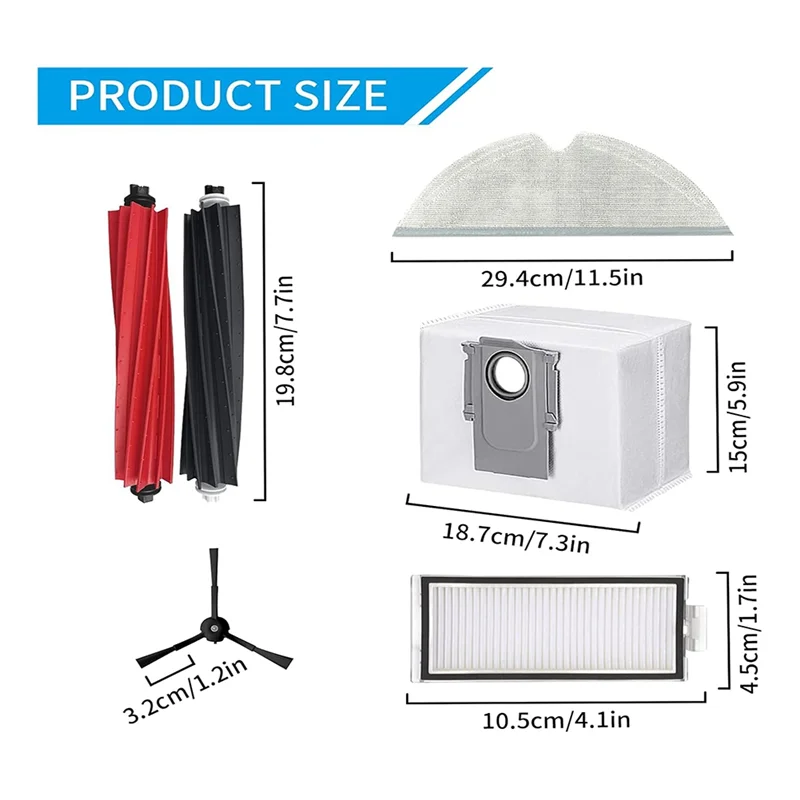 

Основная щетка AB51, боковая щетка, фильтр, запасные части для пылесборника, аксессуары для пылесоса Roborock Q8 Max Q8 Max+ Q5 Pro Q5 Pro+