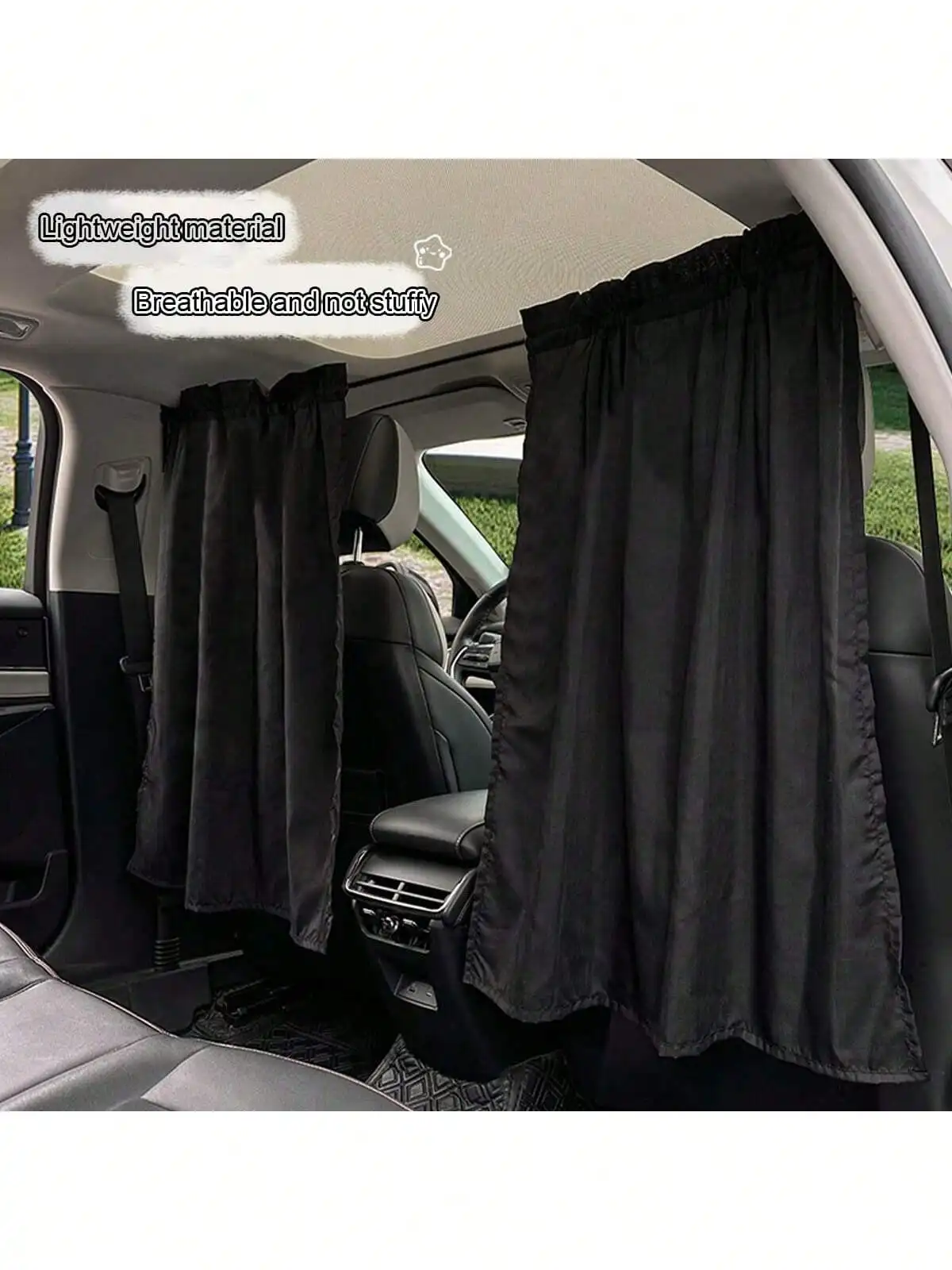 2pcs Car Sunshades - Sunproof, Heat - Insulating Sunshields, Interior Front and Rear Row Privacy Partition Curtains, RV Shading
