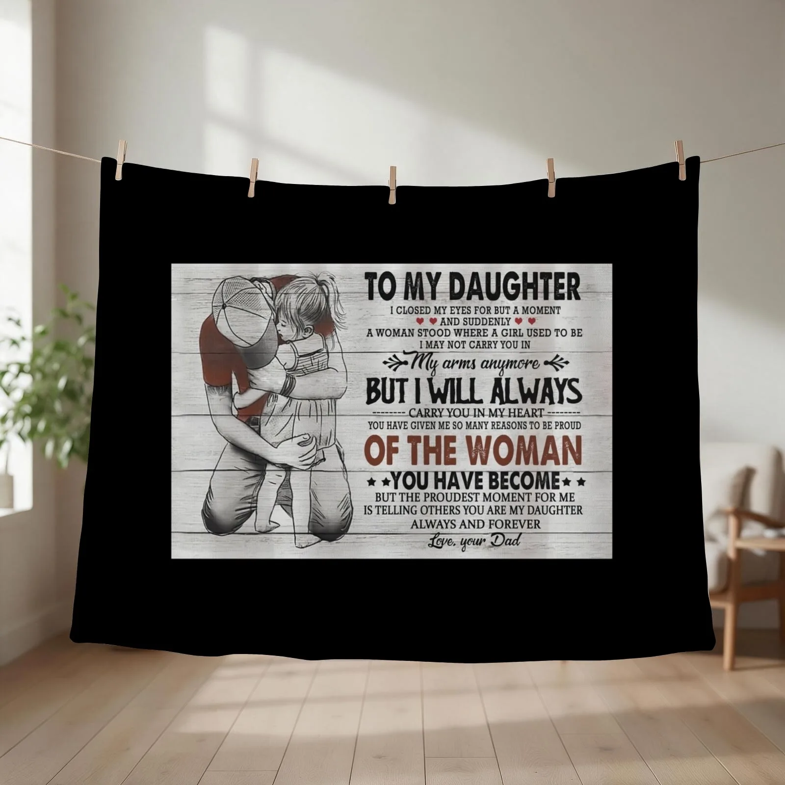 To My Daughter I Closed My Eyes For But A Moment And Suddenly Throw Blanket couch cozy soft plush fuzzy picnic outdoor blanket