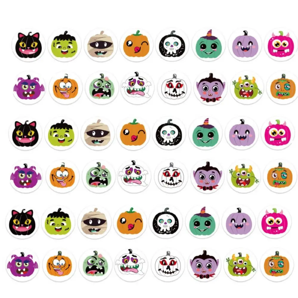 1200Pcs Cute Ghost Halloween Stickers Home Decoration Self-adhesive Funny Pumpkin Sticker Envelope Label Package Seal Decals