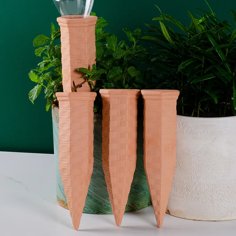 Terracotta Watering Spikes for Indoor / Outdoor Plants,Wine Bottle Plant Watering Devices,Automatic Plant Waterers for Vacation