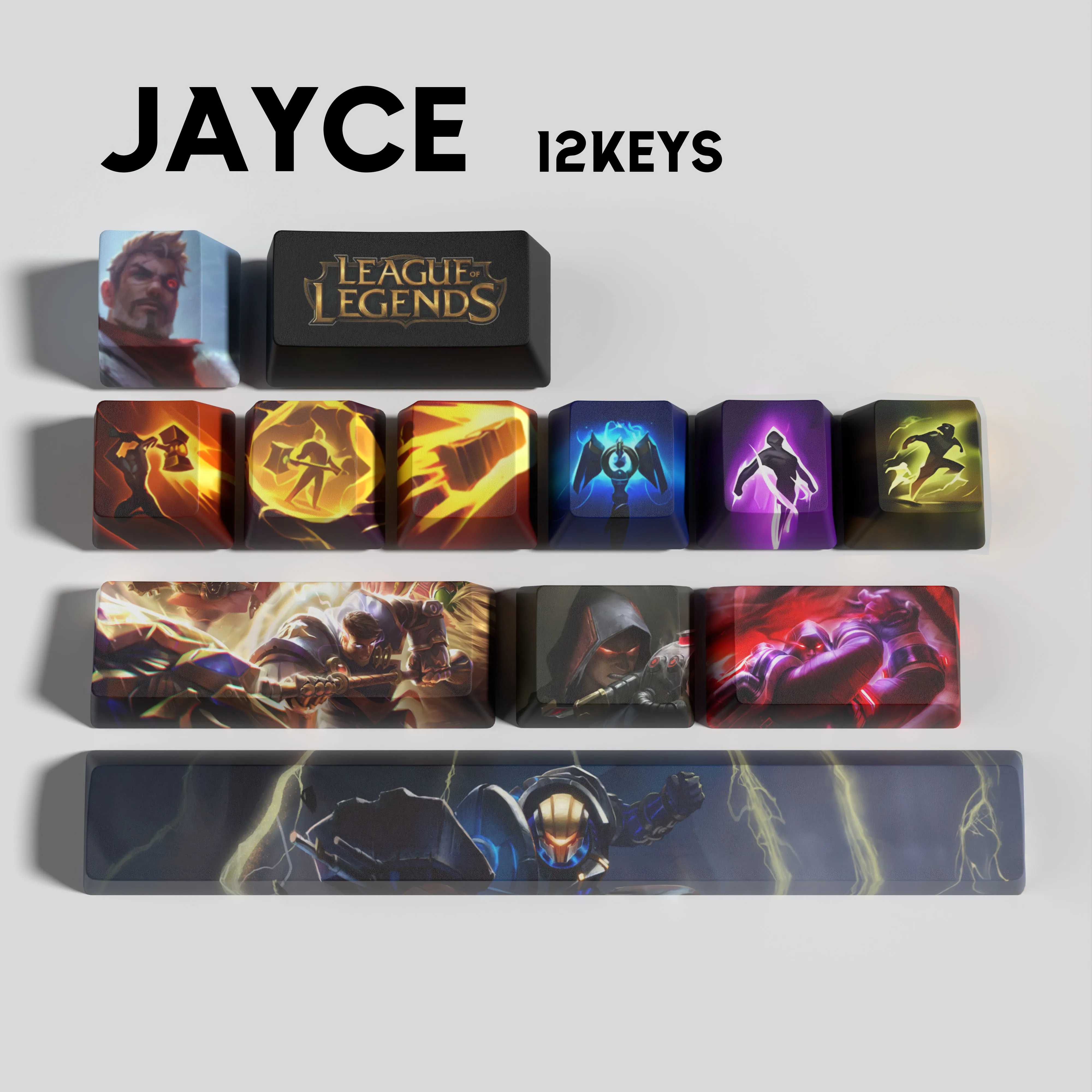 Jayce keycaps League of Legends keycaps  game keycaps OEM Profile 12keys PBT dye sub keycaps