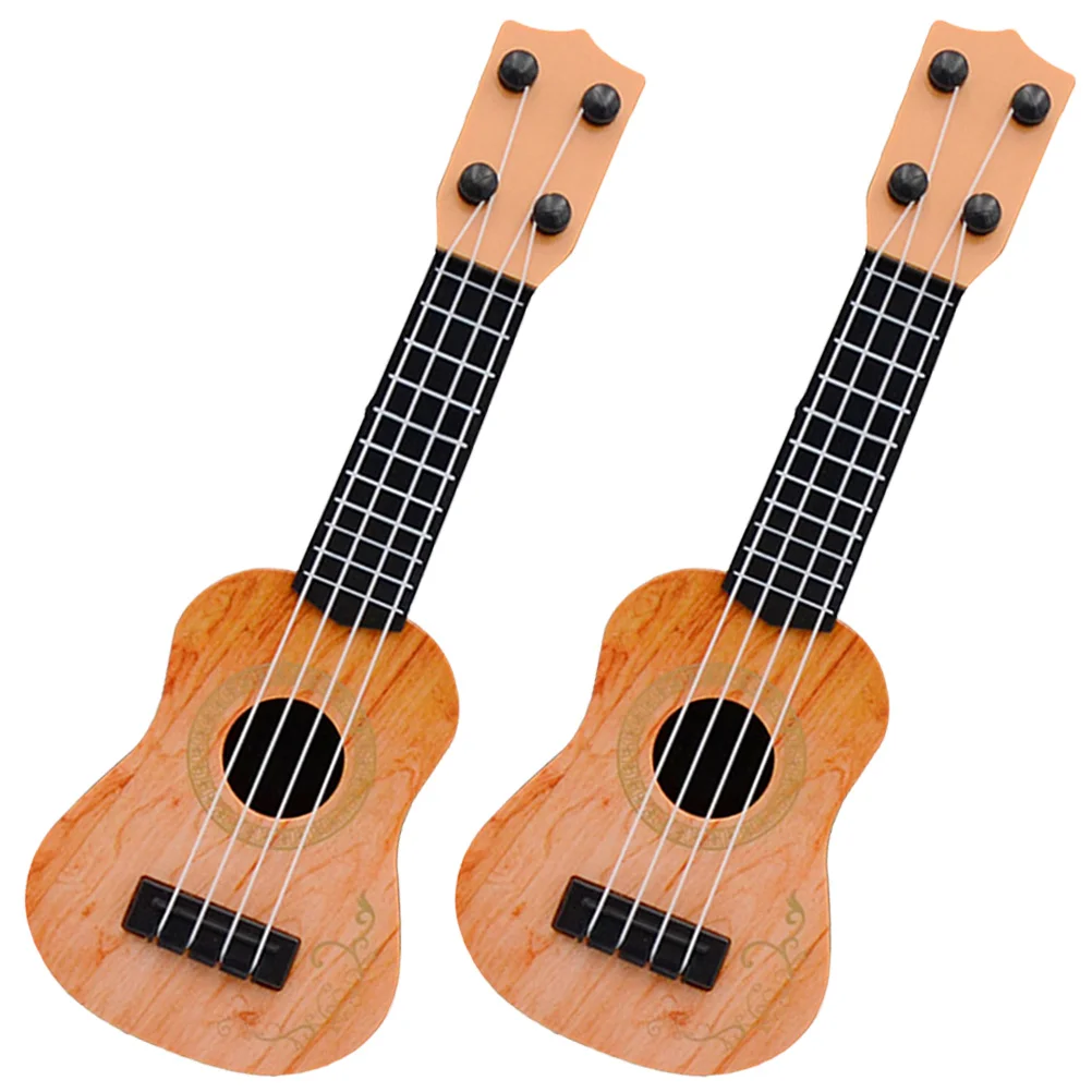 2-delige mini-ukelele muziekinstrument speelgoed kinderen peuter model plastic vroege onderwijs ukeleles speelgoed modellen leren