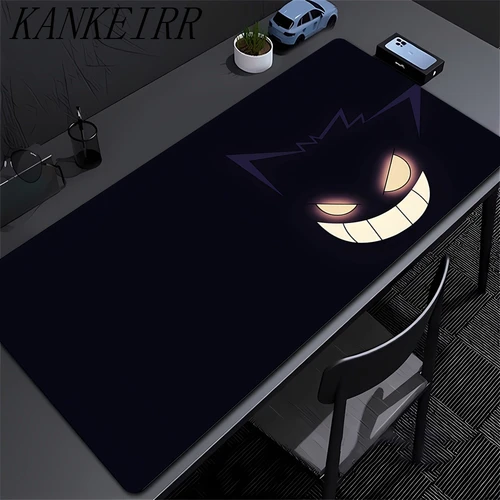 Imagen 2 del producto Alfombrillas de ratón grandes de 900x400, alfombrilla de ratón para juegos de escritorio P-pokemon Gengar con bordes cosidos y Base de goma antideslizante, alfombrilla de ratón extendida