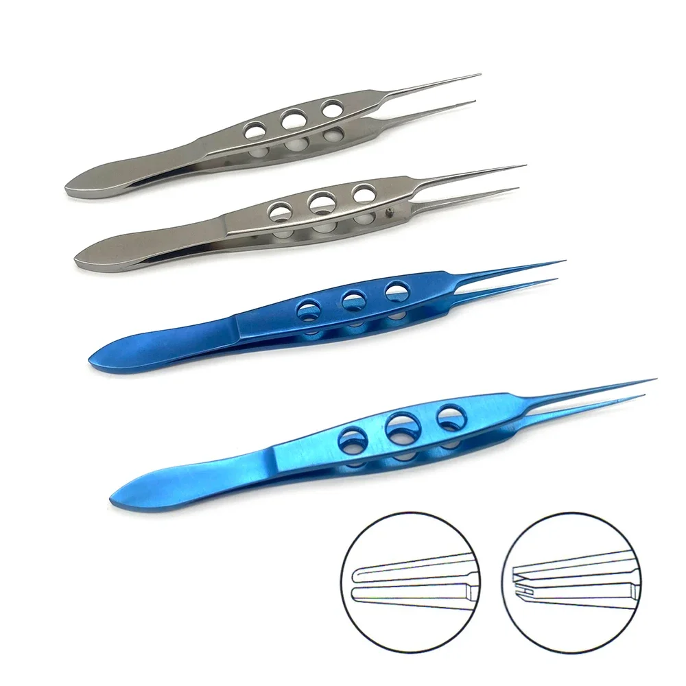 ODancing-Pince Micro Dentée Sans Dents, Micro Pincettes Droites, Instruments Chirurgicaux Microtee, 108mm