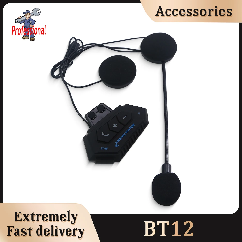 

Motorcycle Bluetooth Stereo Earphone 5.0+CSR 2000mah Battery Music Player Voice Control For Motorbike Rider FullHalf Face Helmet