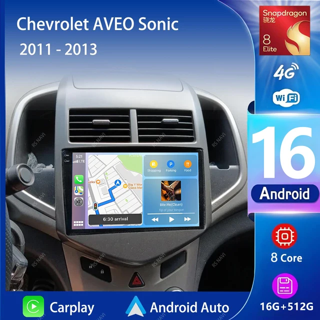 Android 16 Carplay Auto 2K Ekran Radio Samochodowe Odtwarzacz Multimedialny do Chevrolet AVEO Sonic 2011 - 2013 2 din Autoradio Stereo