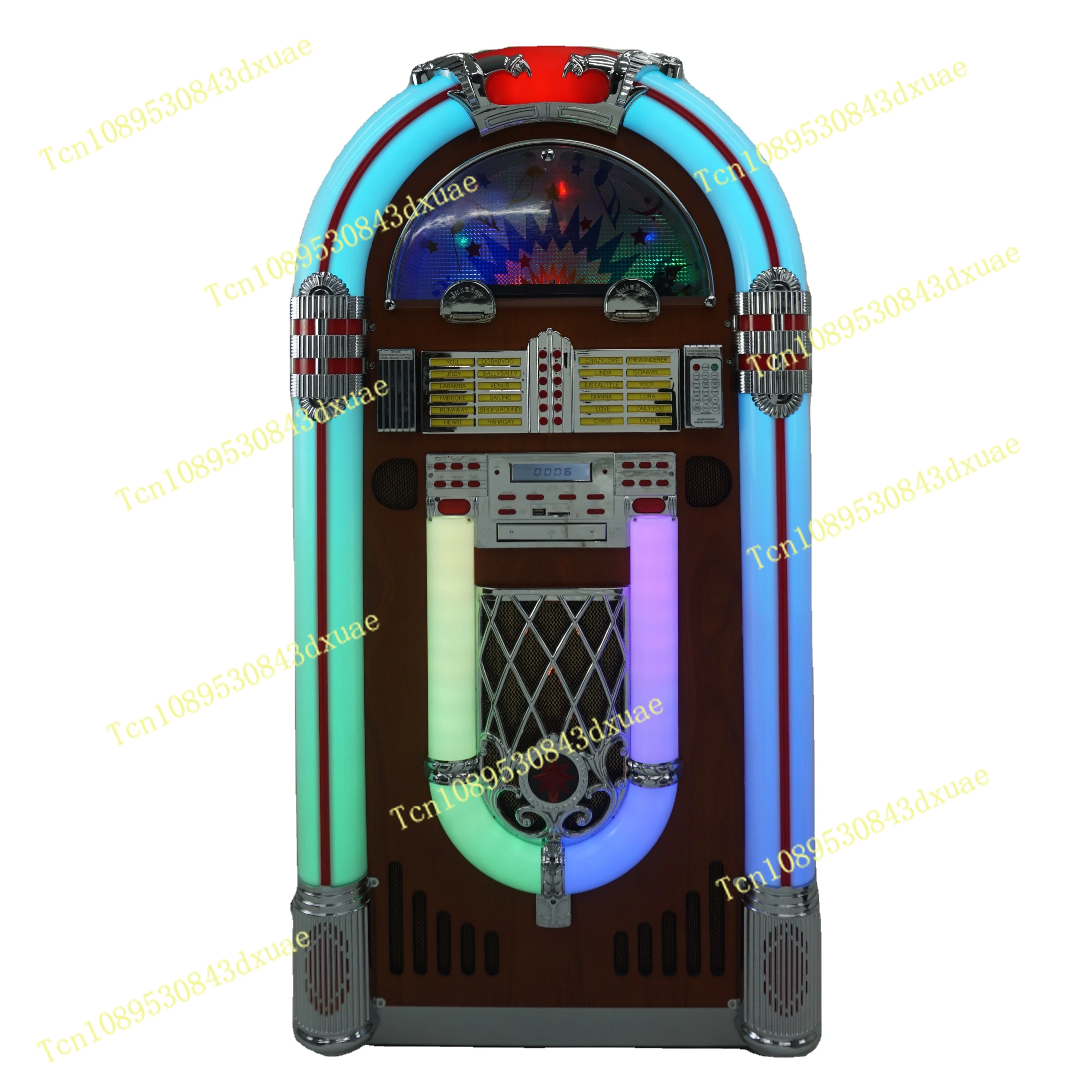 

American Retro Style Digital Jukebox for Bluetooth USB SD Card Playback Functions with Colorful LED Light Consumer Electronics