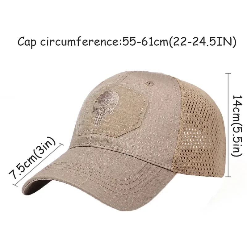 Bonés de beisebol táticos de caveira com selos camuflados masculinos para mulheres verão airsoft militar ao ar livre malha snapback boné viseira de