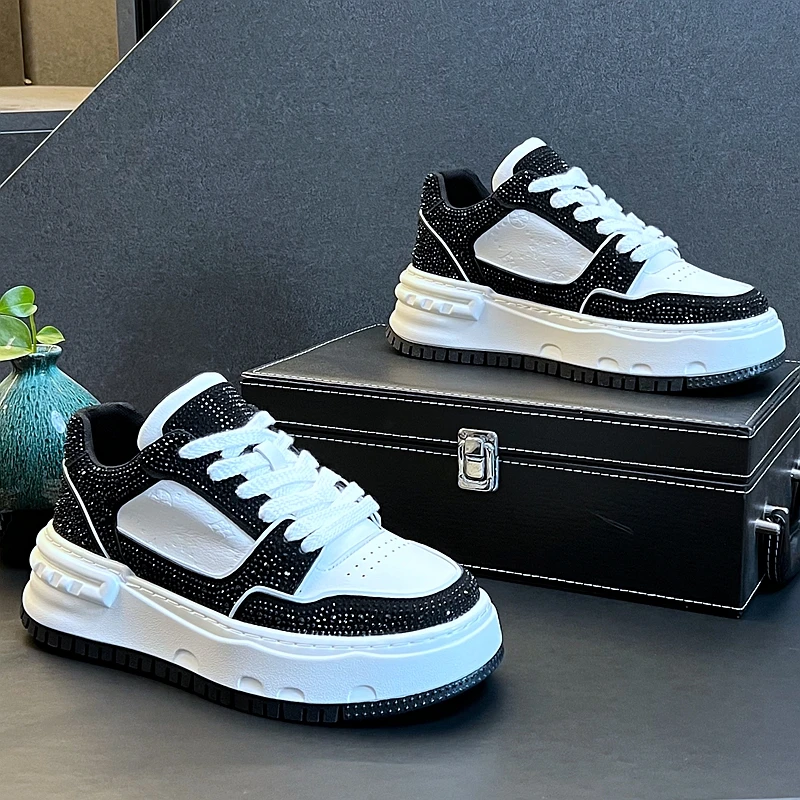 New Arrival Men Fashion Personalized Trendy Rhinestone Casual Shoes Spring Summer Autumn Luxury Designer Youth Trending Sneakers