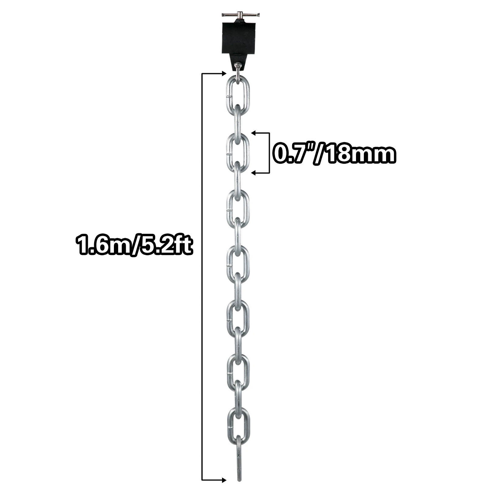 VEVOR Cadenas de Elevación Sólidas para Cuerpo 20 kg Cadena Levantamiento Pesas Plata 1.6m Ajustable Enlace Cadena Hueco Olímpicos Color Plata Cadena Entrenamiento para Entrenamientos Múltiples