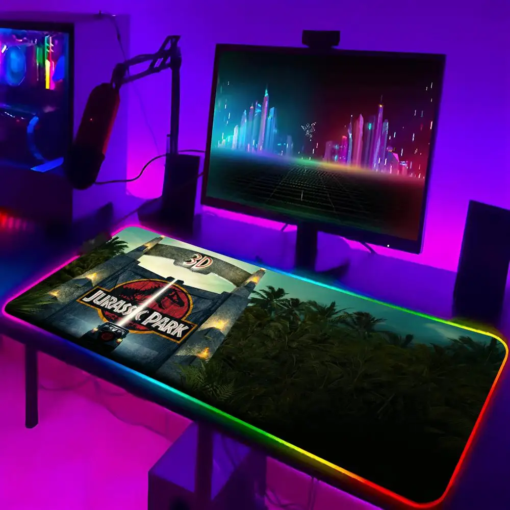 JurassicS P-ParkS Mouse Gifts Pad Xxl Laptop Mat Gaming Rgb Mousepad Backlit Keyboard Gamer Girl Table Pads Deskpad